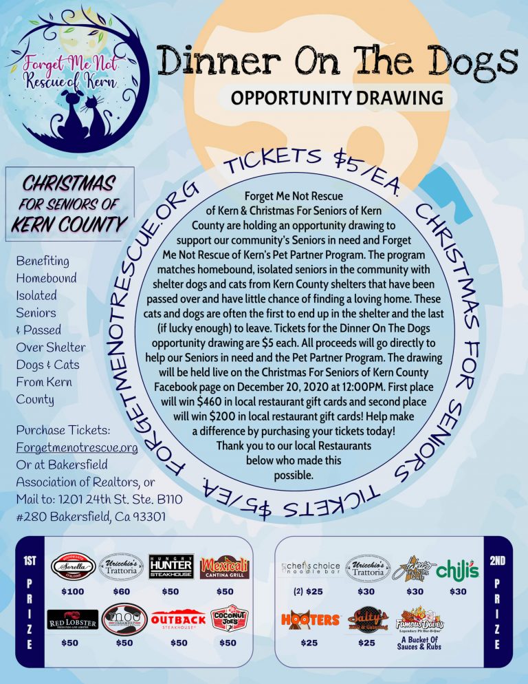 Dinner On The Dogs Opportunity Drawing Me Not Rescue of Kern